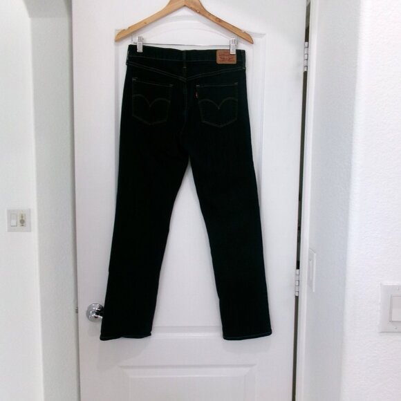 Like New Levi's 314 Shaping Straight Leg Jeans 29 x 28.5 Dark Blue Wash - Picture 7 of 14